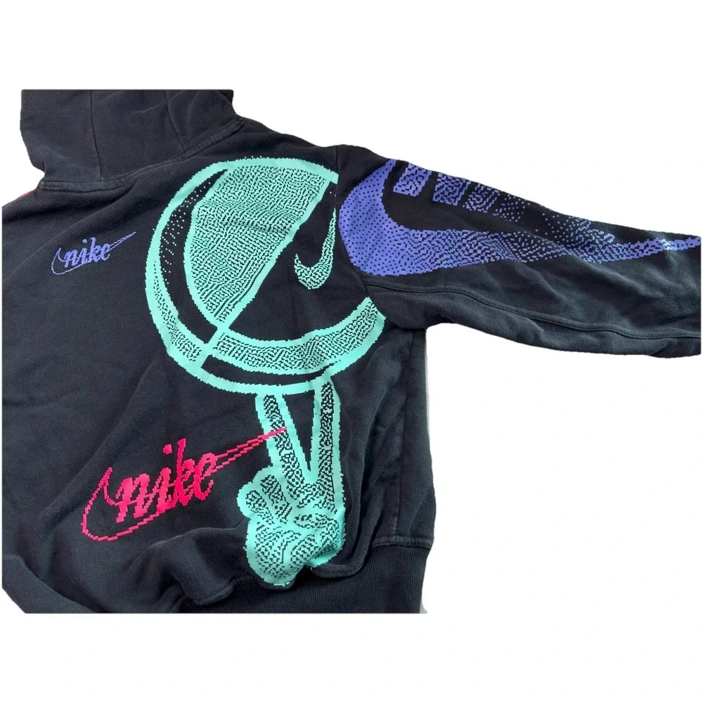 Nike‎ Sportswear Peace Graphic Hoodie CI3132-010 Black Multi Men's Small